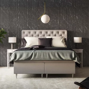 Ribbon-Design Alicante with Grey RecoSilent in Bedroom