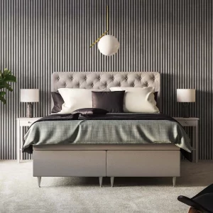 Ribbon-Design Zement with Black RecoSilent in Bedroom