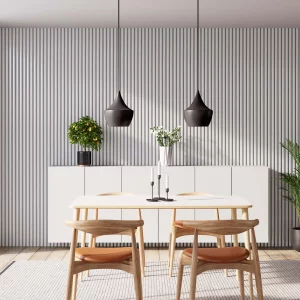 Ribbon-Color White Aspen Black Glossy with Black RecoSilent in dining room