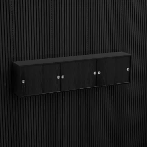 Brace wall cabinet Black Diamond Ash 1800 mm six sliding doors with Black Diamond Ash acoustic panels