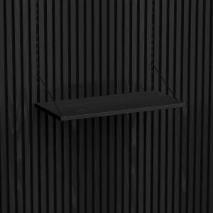 Brace wall shelf 640 Black Diamond Ash black console with Black Diamond Ash acoustic panels